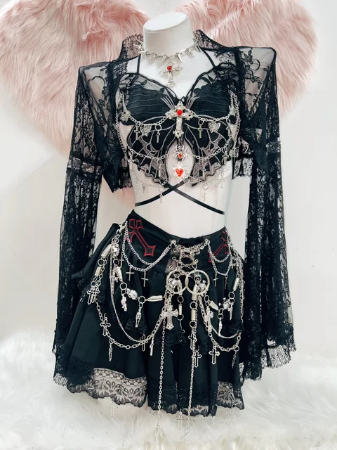 Butterfly Top Shrug and Skull Cross Skirt 4