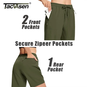 TACVASEN Lightweight Hiking Shorts Womens Quick Dry Waterproof Short 3 Zipper Pockets Outdoor Tennis Cargo Workout Summer Shorts 5