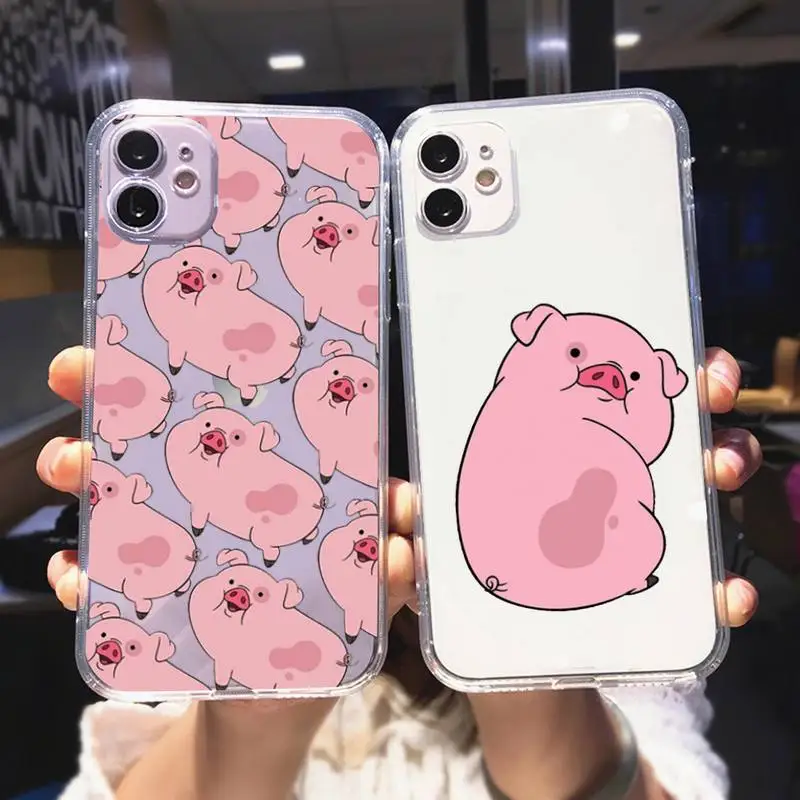 Милый мультяшный чехол со свиньей для телефона iPhone 11 12 Mini 13 Pro XS Max X 8 7 6s Plus 5 SE XR