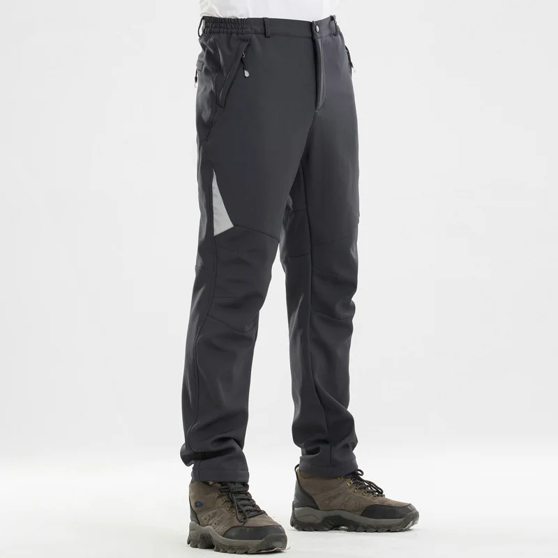 

Men's Thermal Fleece Outdoor Sports Hiking Windproof Pants Waterproof Softshell Fishing Camping Skiing Trousers 5XL