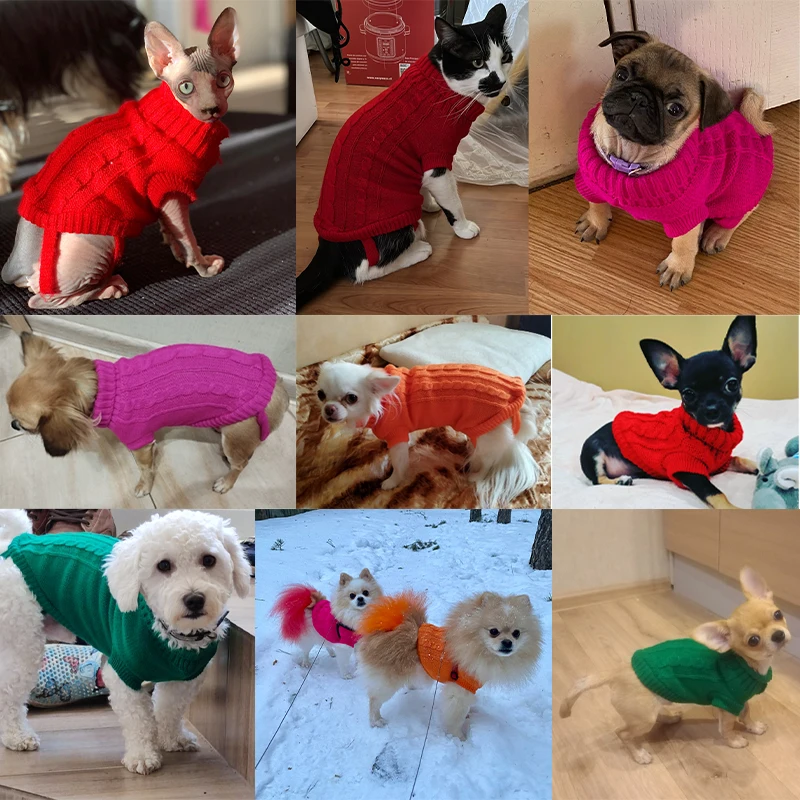 Dog Sweater Warm Dog Cat Clothes For Small Medium Large Dogs