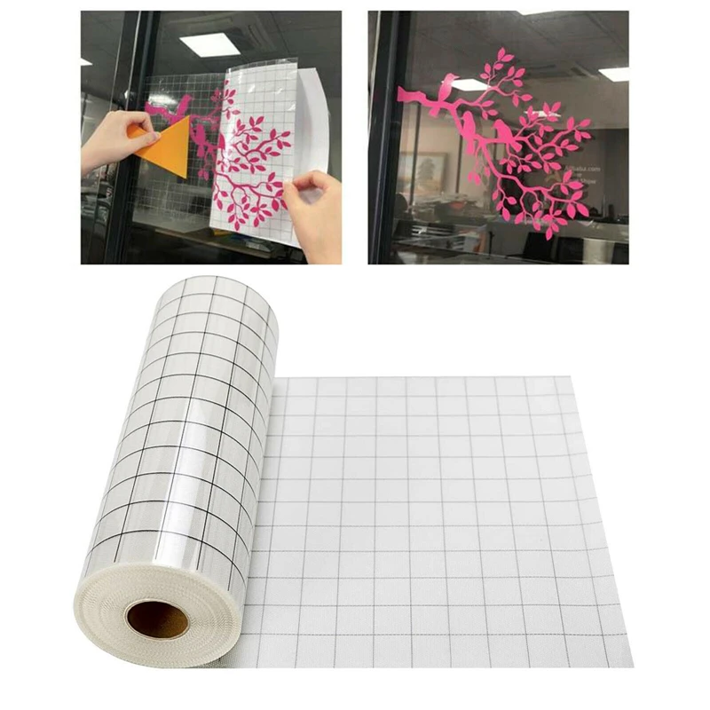 Adhesive Clear Vinyl Transfer Paper Tape Roll Clear Alignment Grid Art