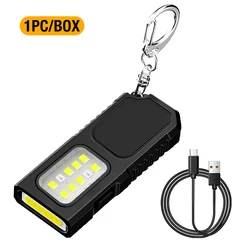 Compact Waist - Hanging Keychain Flashlight - Multifunctional Emergency Light and Self - Defense Tool (Black)