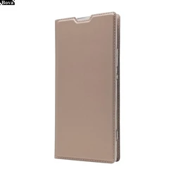 Magnetic Adsorption Flip Case with Card Holder and Matte Finish for XA2 (Pink Gold)