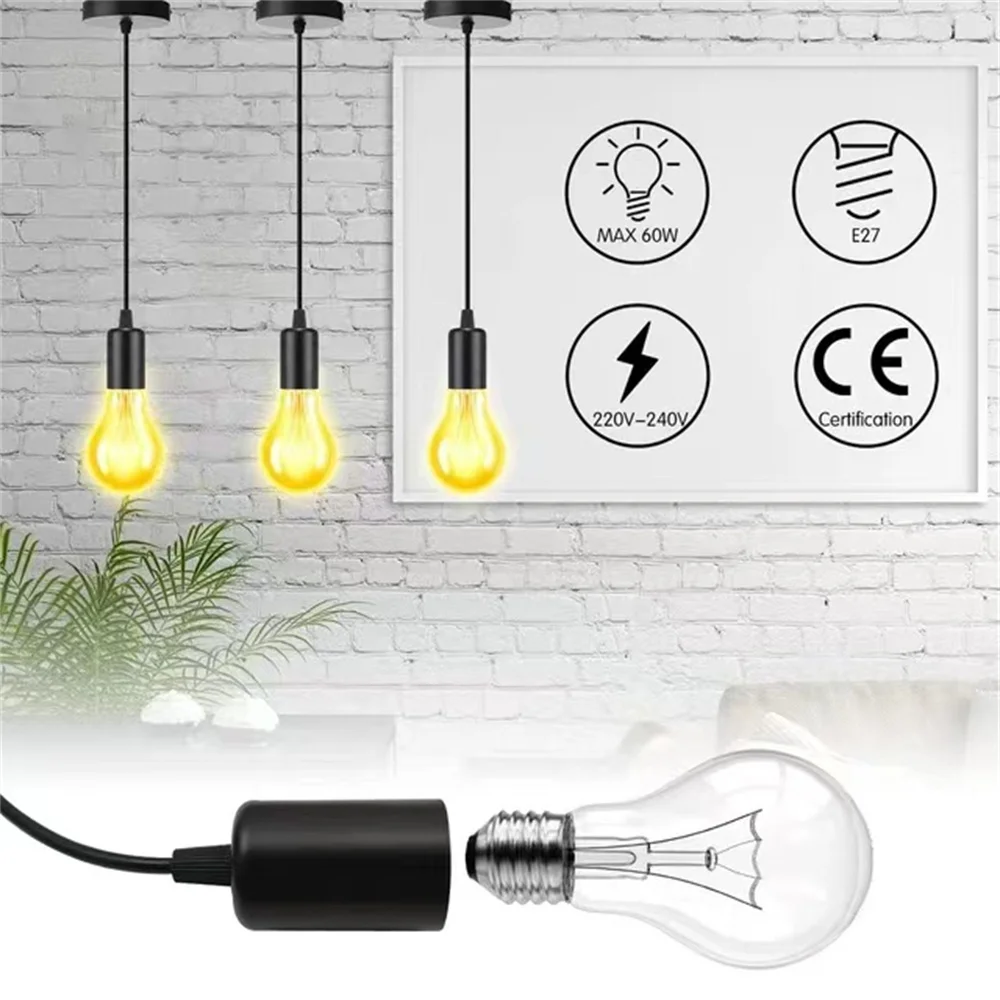 Lamp Holder Pendant Lights Pendant Lamp Vintage Pendant Lights Rope Pendant Lamp 3M Led Base Pendant Lights E26 E27 Lamp Holder Socket 110V 220V Lamp E27 Base for DIY Retro Hanging Accessories