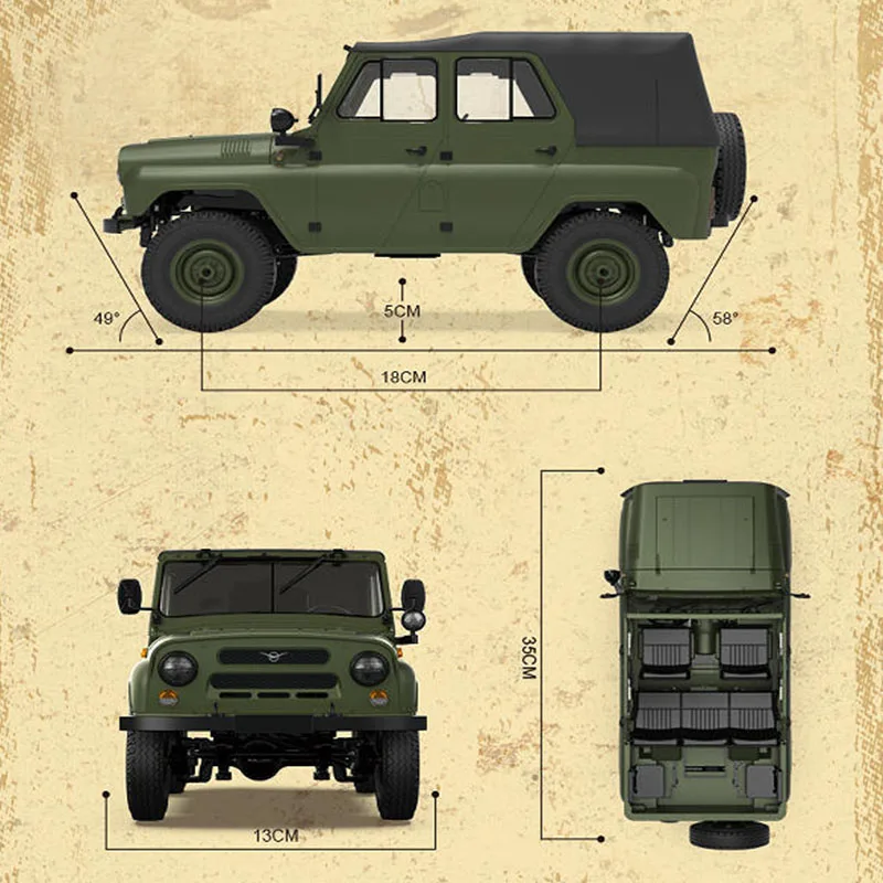 1:12 WPL Green C94 Children Four-Wheel Drive Climbing Off-Road Vehicle Model Electric Car Remote Control Truck RC Toy Xmas Gift