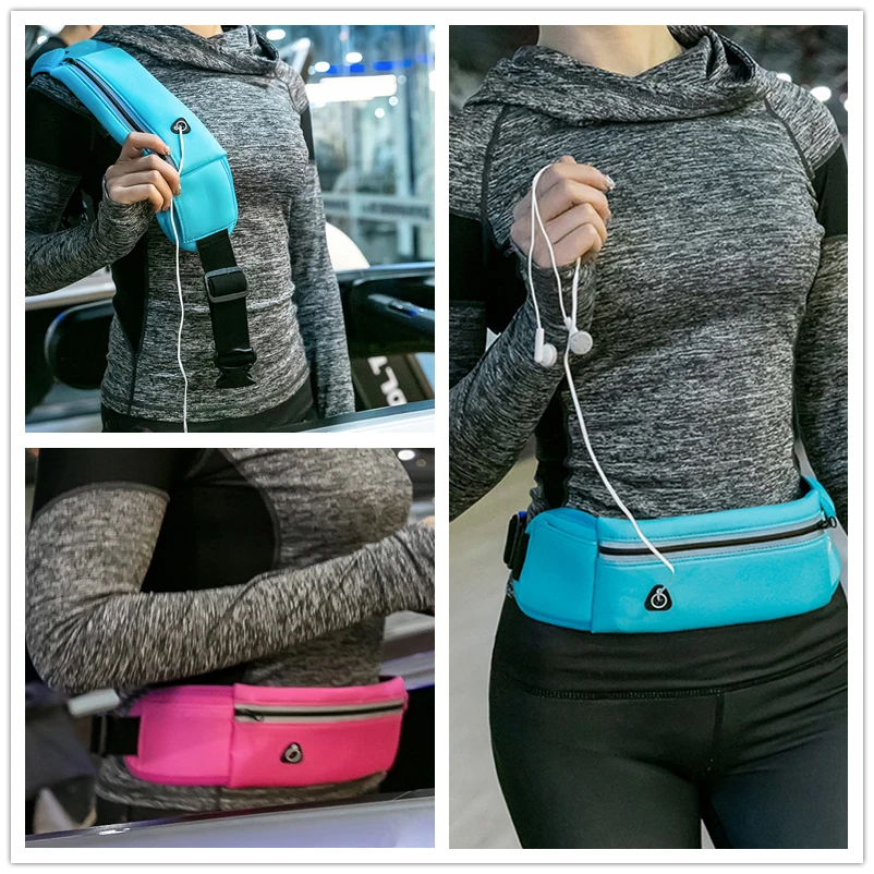 INOXTO IN6619 Newest Unisex Running Canvas Waist Bag Waterproof Portable Sport Belt for Men and Women Fitness Accessory Marathon