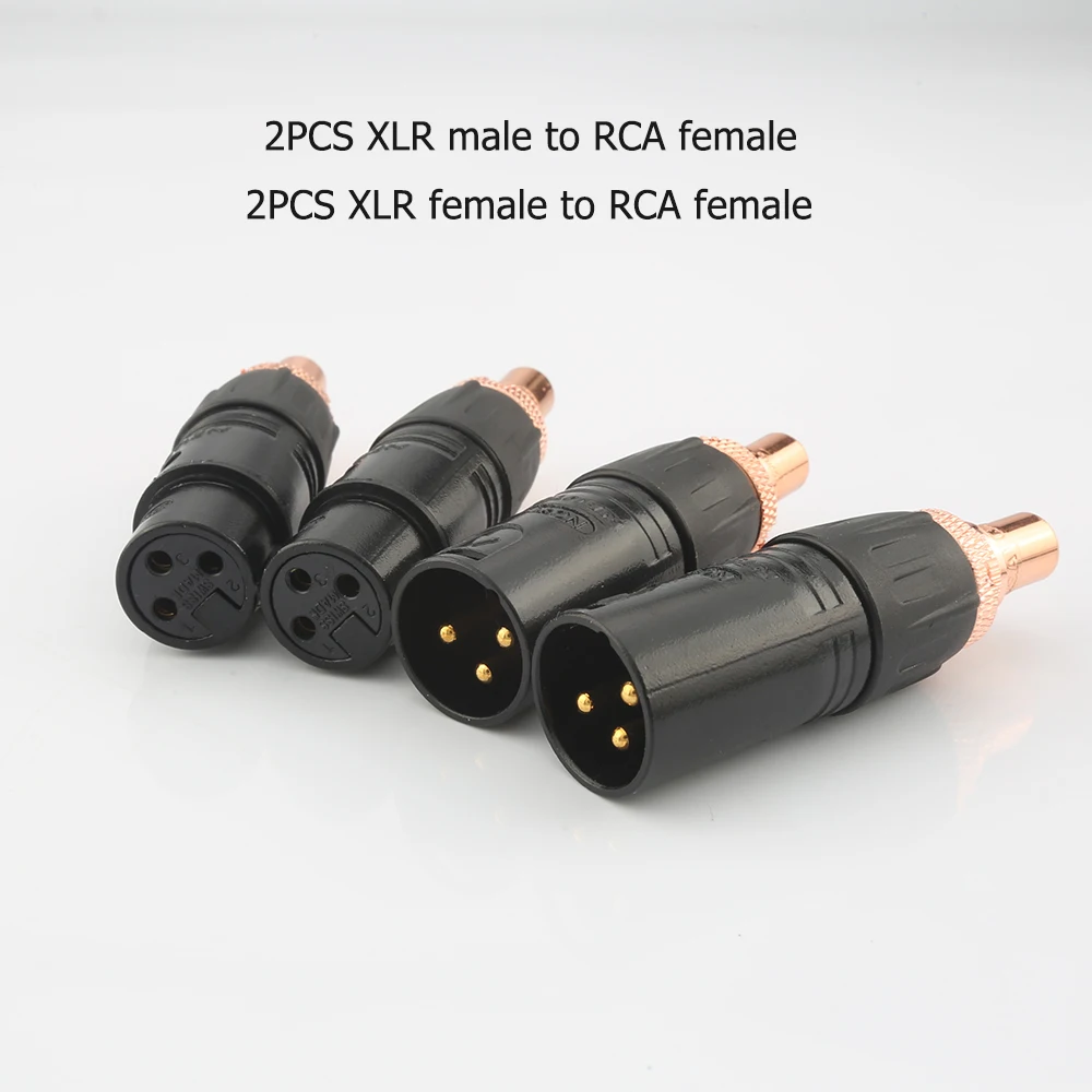 Neutrik Adattatore Audio XLR Maschio A RCA Femmina – 2 Pezzi, Connettori Dorati Per Hi-Fi