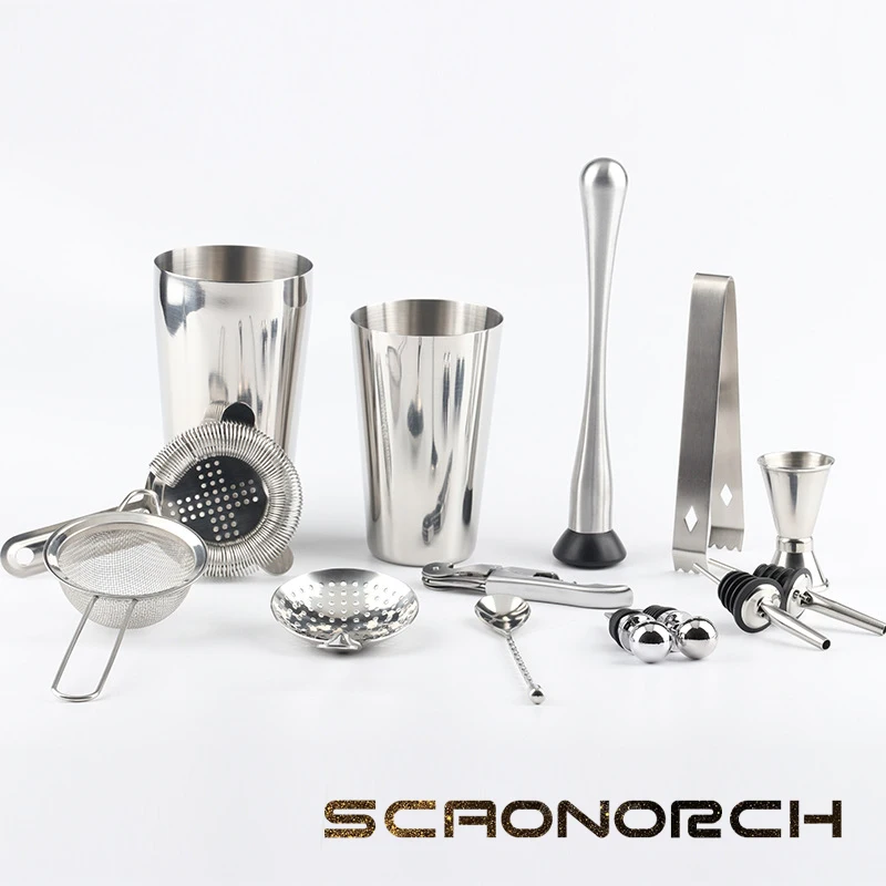 

14 Pcs 600ml 750ml Boston Stainless Steel Cocktail Shaker Martini Drink Mixer Bar Bartender Accessories Party Bar Tools Barware