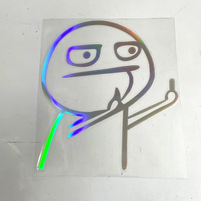 STICKY DUDE Middle Finger Troll Face Meme Sticker - 5 Inch Vinyl Decal For Car, Laptop, Bumper (Made In USA) - View #12