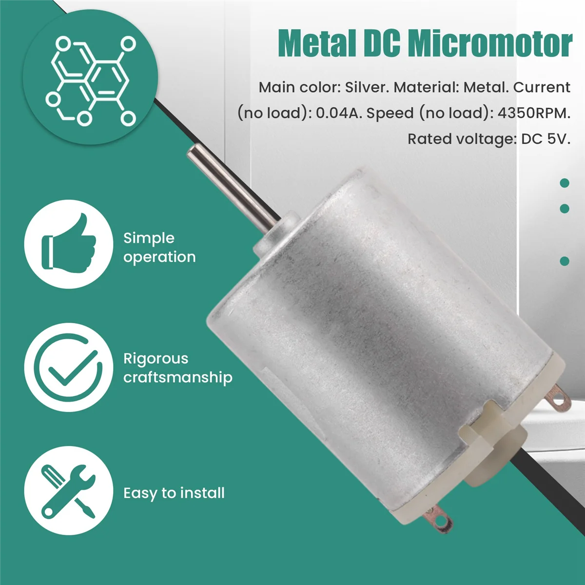 DC 5V 4350RPM 0.04A Electric Small Motor USB Fans