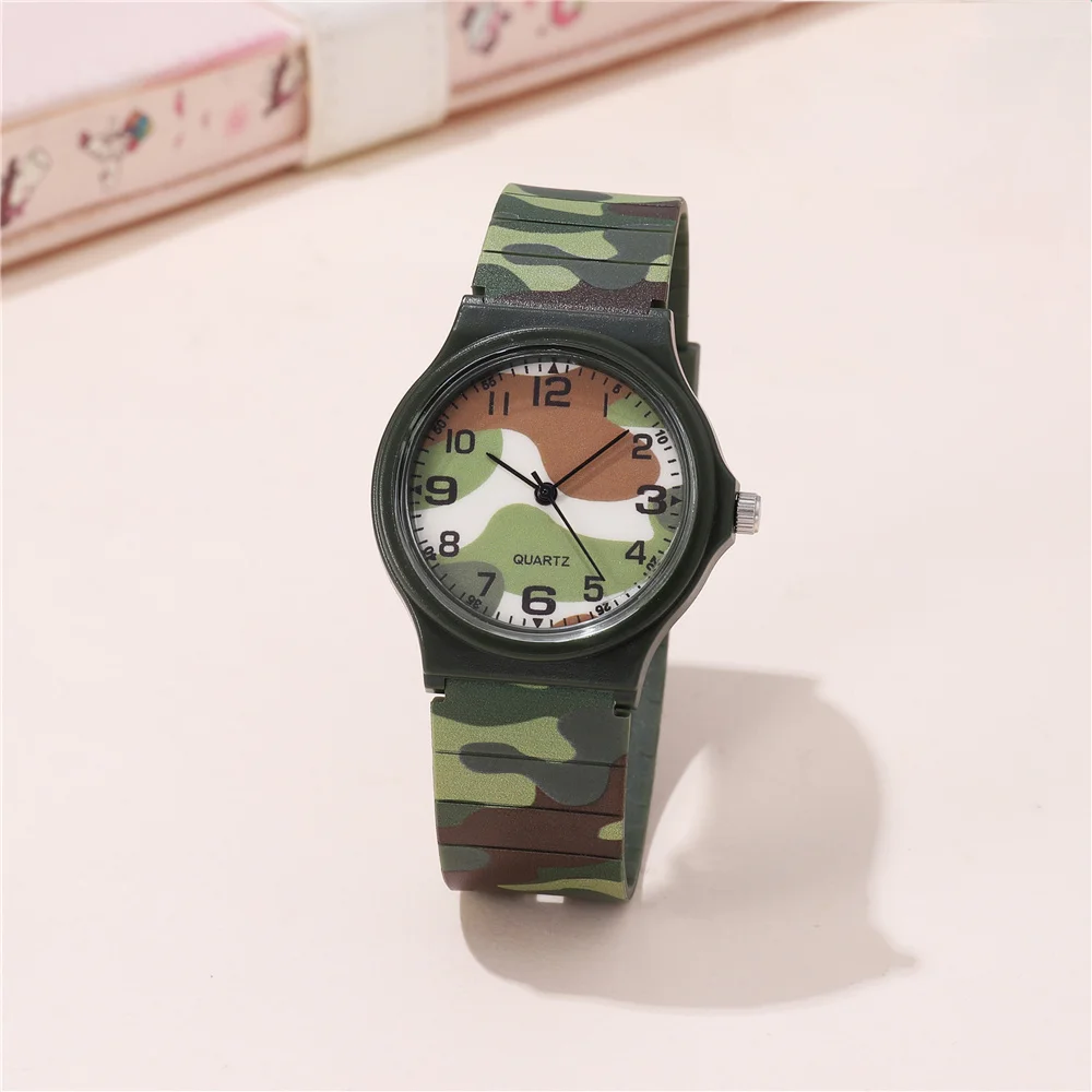 fashion camouflage band quartz boys and girls students wrist watch 2