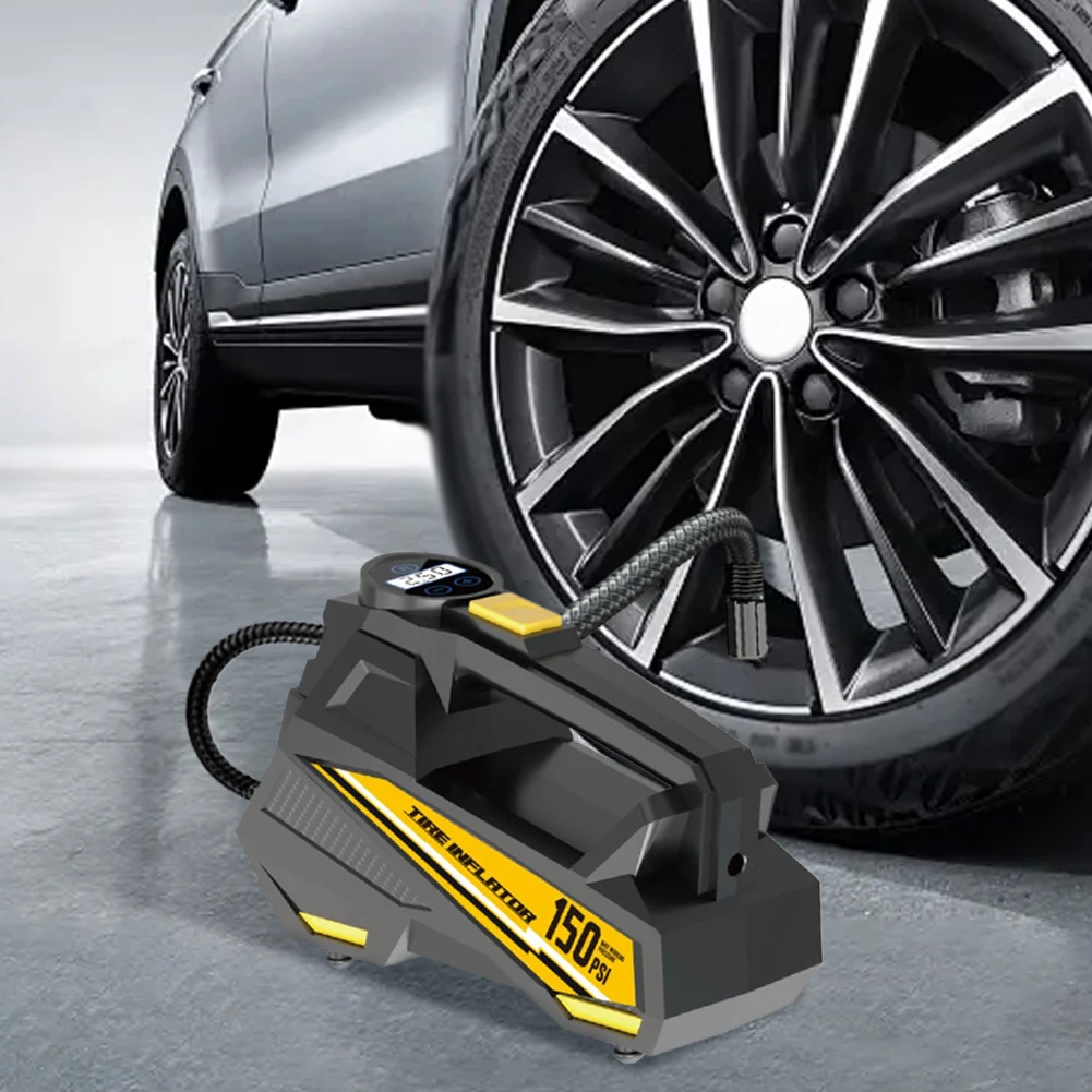 Inflador de Neumáticos Portátil de 150 PSI con Luz LED, Bomba Eléctrica Automática con Pantalla Digital para Neumáticos de Automóvil - Imagen 4