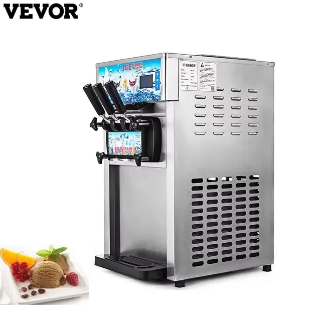 Sihao – congélateur de crème glacée commerciale, yaourtière à 3 saveurs, nettoyage en un clic, écran LCD 18L/H, nouvelle machine à crème glacée molle 1