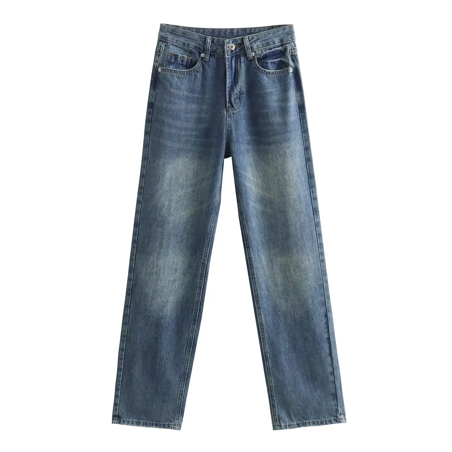 

Women's Chic Fashion in 2023 Joker High Waist Slim Version Jeans Retro Zipper Denim Fabric Women's Pants Mujer