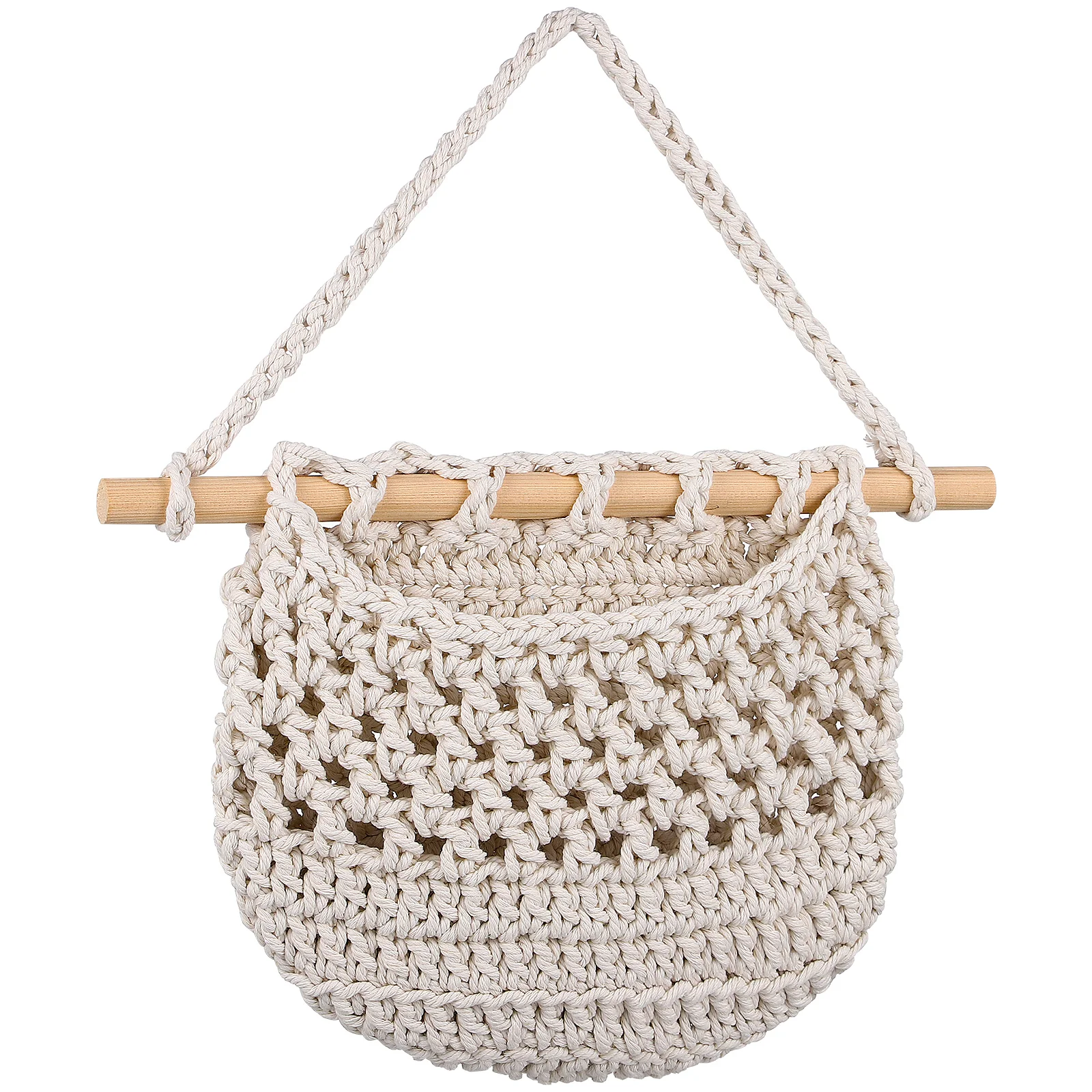 

2 Pcs Basket Organizers and Storage Fruit Wall Simple Nordic Style Woven Bag Vegetable (white Cotton Rope) Single Layer Pieces