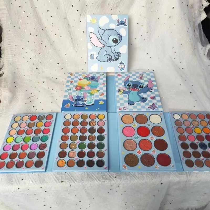 

New Disney Stitch 117 Color Eye Shadow Brown Matt Face Classic Makeup Eyeshow Color Board Girls Makeup Gifts Stitch Anime Figure