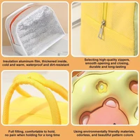 Cartoon Insulated Lunch Box Bag Handheld Bento Bag 3D Lunch Insulation Bag Aluminum Foil Thick Lunch Box Bag Cute Bunny for Girl 5