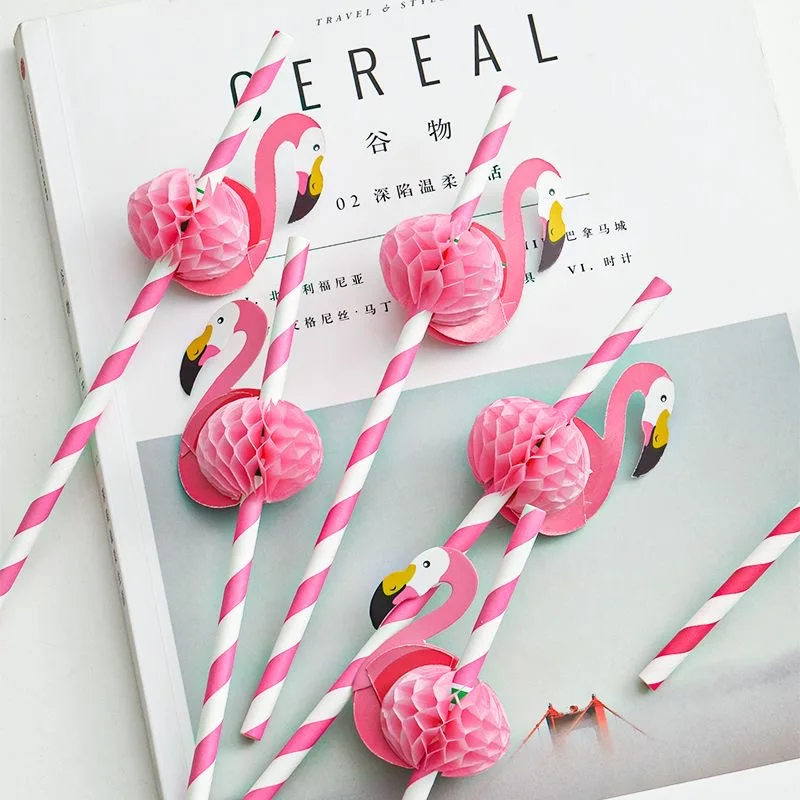 Disposable Paper Straws 50pcs Creative Decorative Milkshake Straws Party Cocktail Milk Tea Eco-friendly