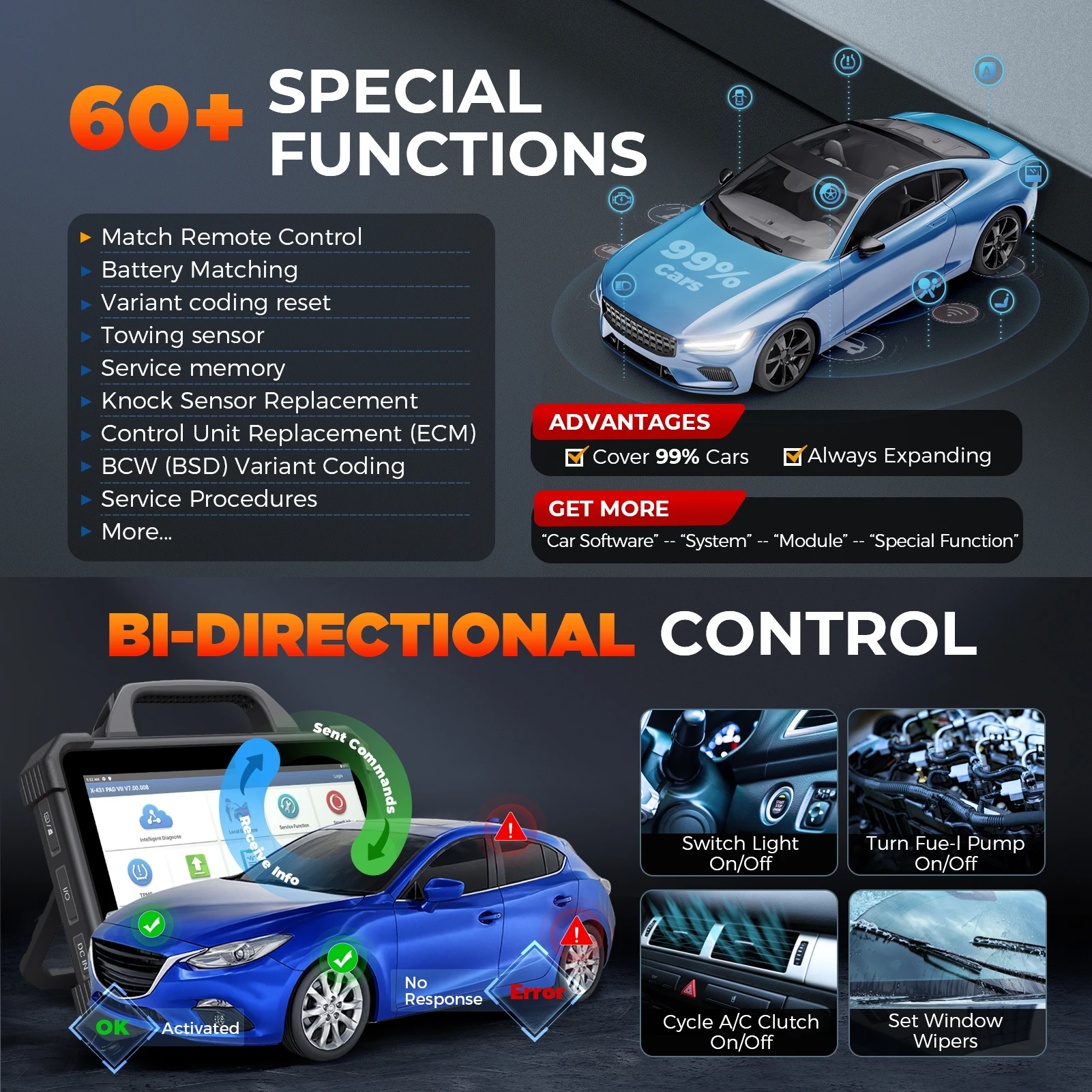 LAUNCH PADVII X-PROG3 Trucks Kit Scanner Most Complete Set Professional Car Diagnostic Tool Key Programming Scanner