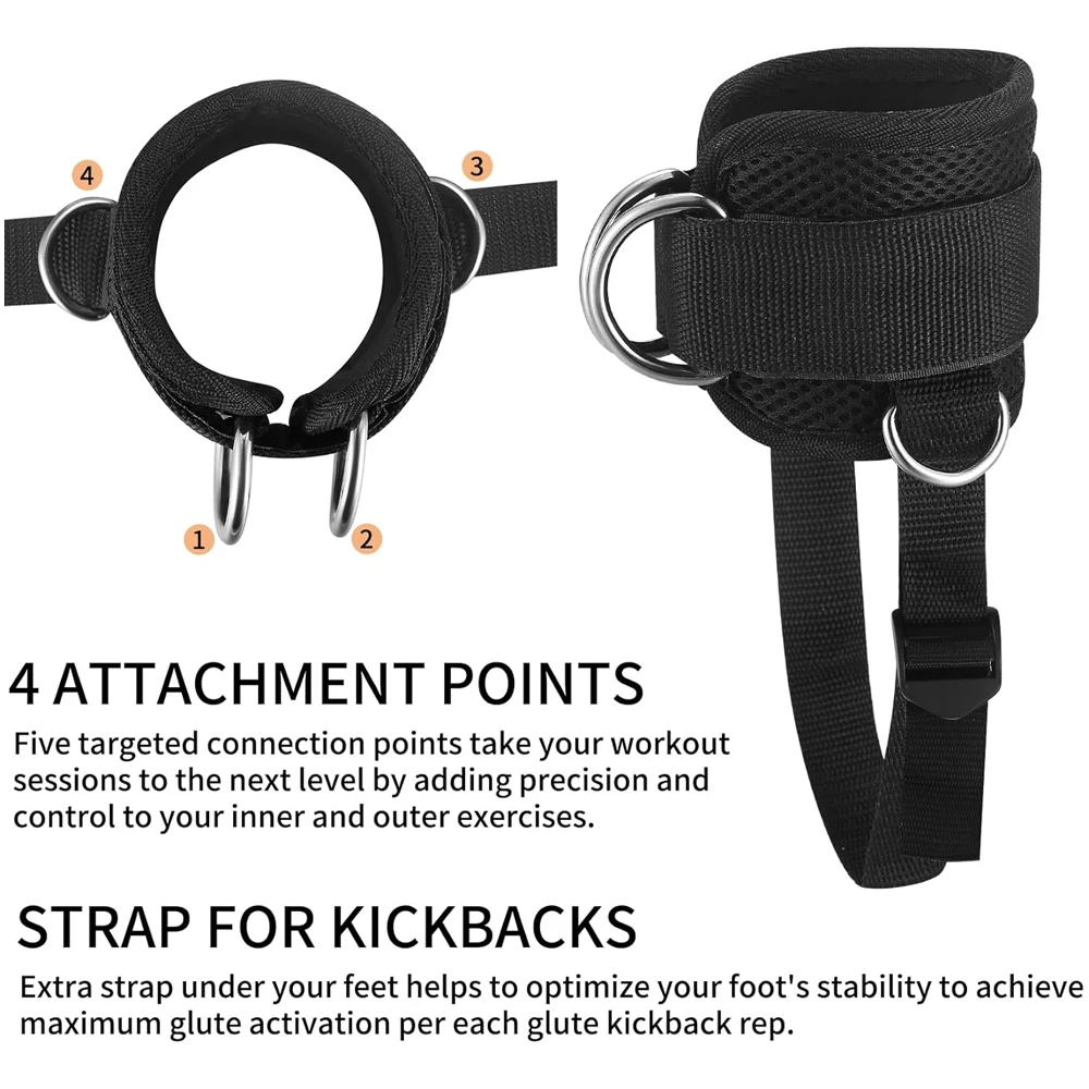 Ankle straps 1/2Pcs Ankle Straps for Cable Machine Kickback Gym Ankle Cuff Kickback Strap Workout Leg Extensions