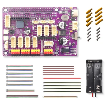 Adeept Robot HAT per Raspberry Pi, scheda di espansione per Raspberry Pi 5/4B/3B/3B+, driver per auto robot intelligente con tutorial PDF