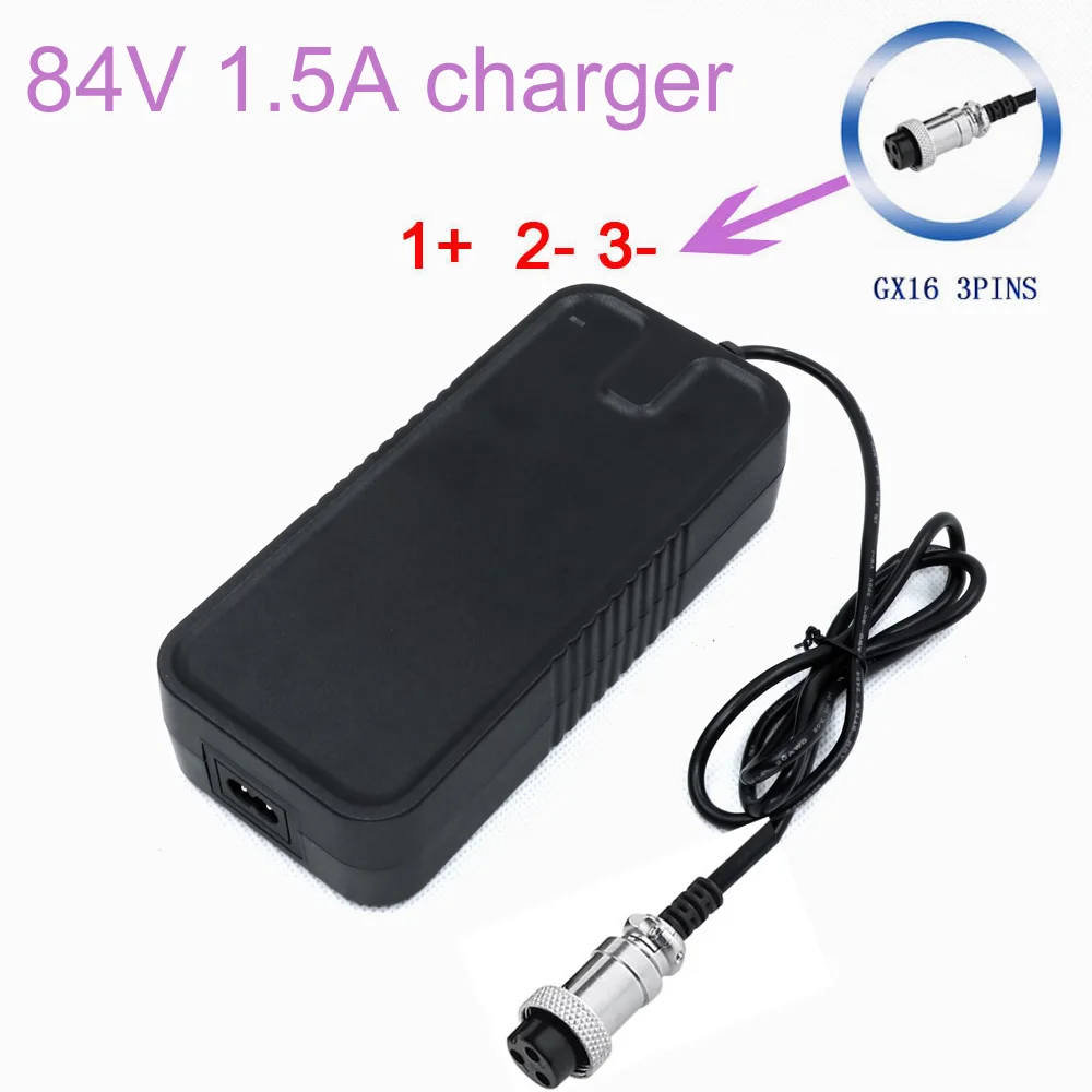 Knoglemarv Ekstrem Validering 20s 84v 1.5a li-ioon battery charger with 3 pins gx16 - AliExpress