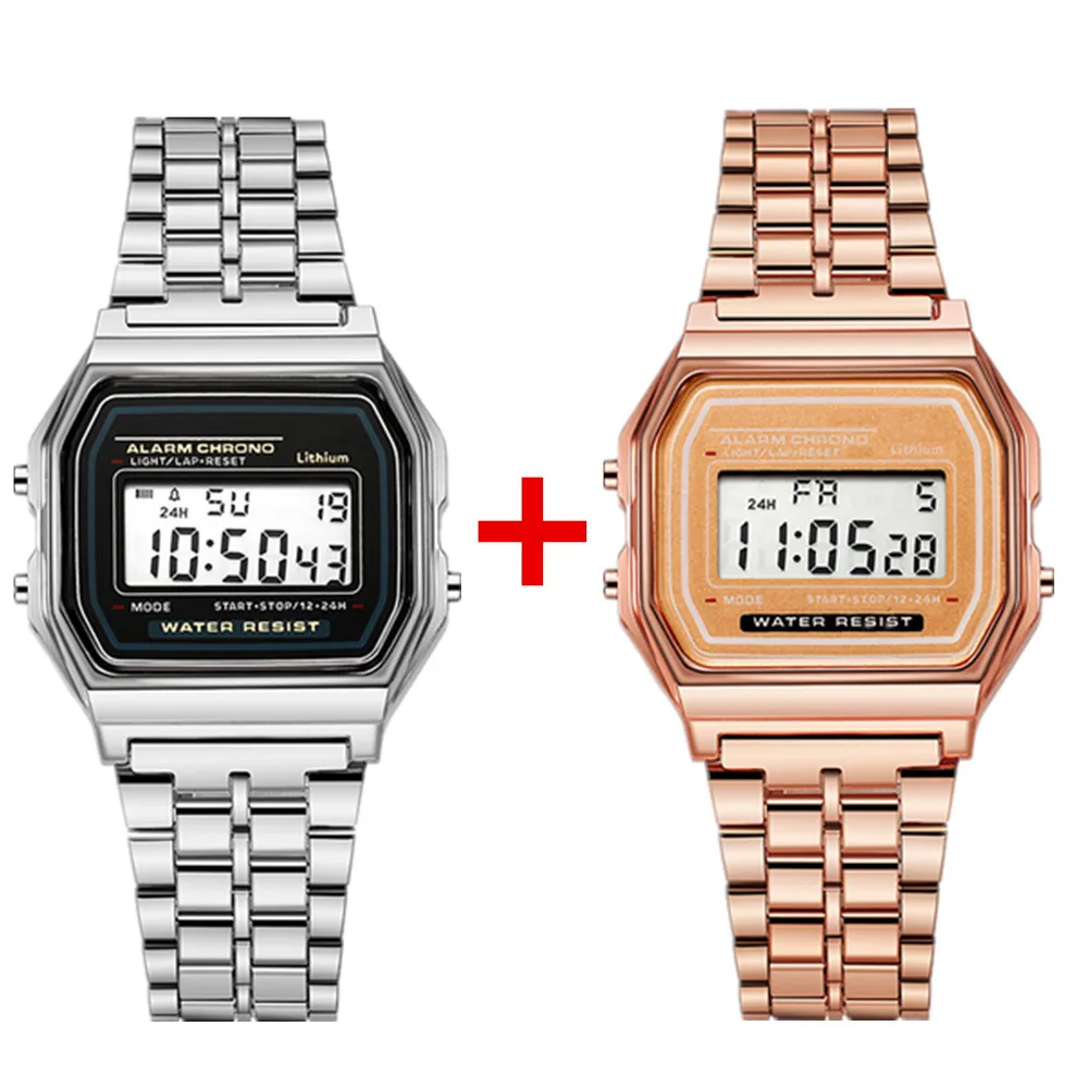 2 قطع الأزياء الرقمية الرجال الساعات الذهب الفاخرة...