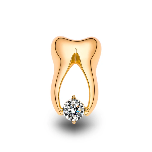 Tooth Brooch Cute Medical Metal Pin Inlay Natural Zircon Small Delicate  Lapel Badge for Dentist Doctor Nurse - AliExpress