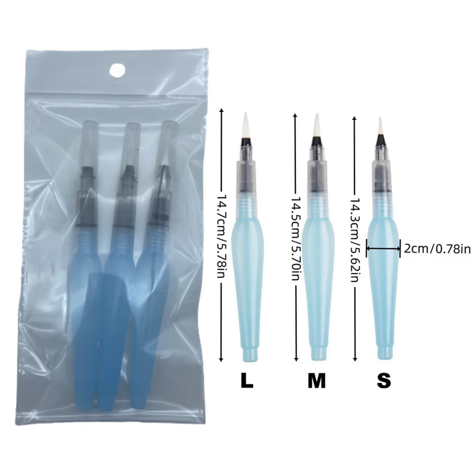 Nylon drawing pen set for pointy flat head color lead water storage brush