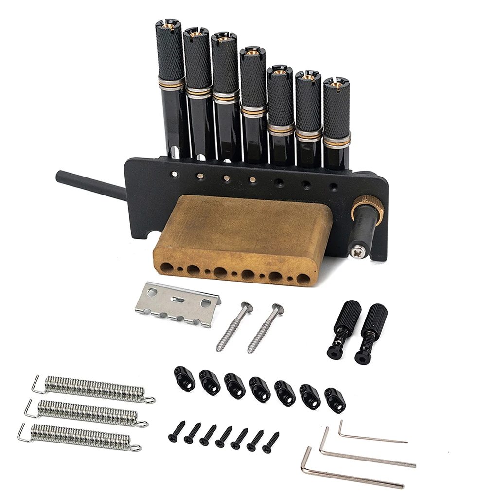 

7-string Headless Guitar Tailpiece Vintage Decoration Metal Tremolo Bridge with Screws Nuts Set Repair Attachment
