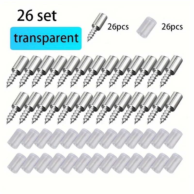 52pcs Self Tapping Screws - Galvanized Finish, Partial Thread, Round Head, for Wood, Phillips Slot, Fastening Accessories