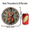Wooden Wall Clock with Violin Design, Ideal for Home & Office Decoration, Requires AA Batteries 2