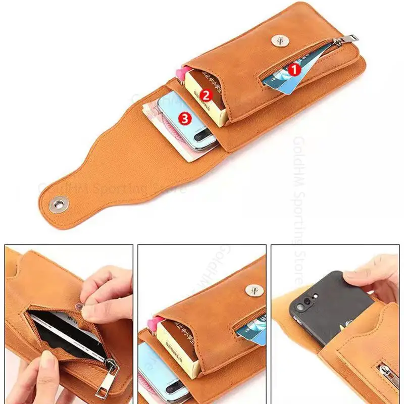 Leather Wallet Flip Phone Case For Blackview A95 A55 A100 A90 A70 Pro Belt Clip Waist Bag Holster Phone Pouch for Oscal S60 Pro