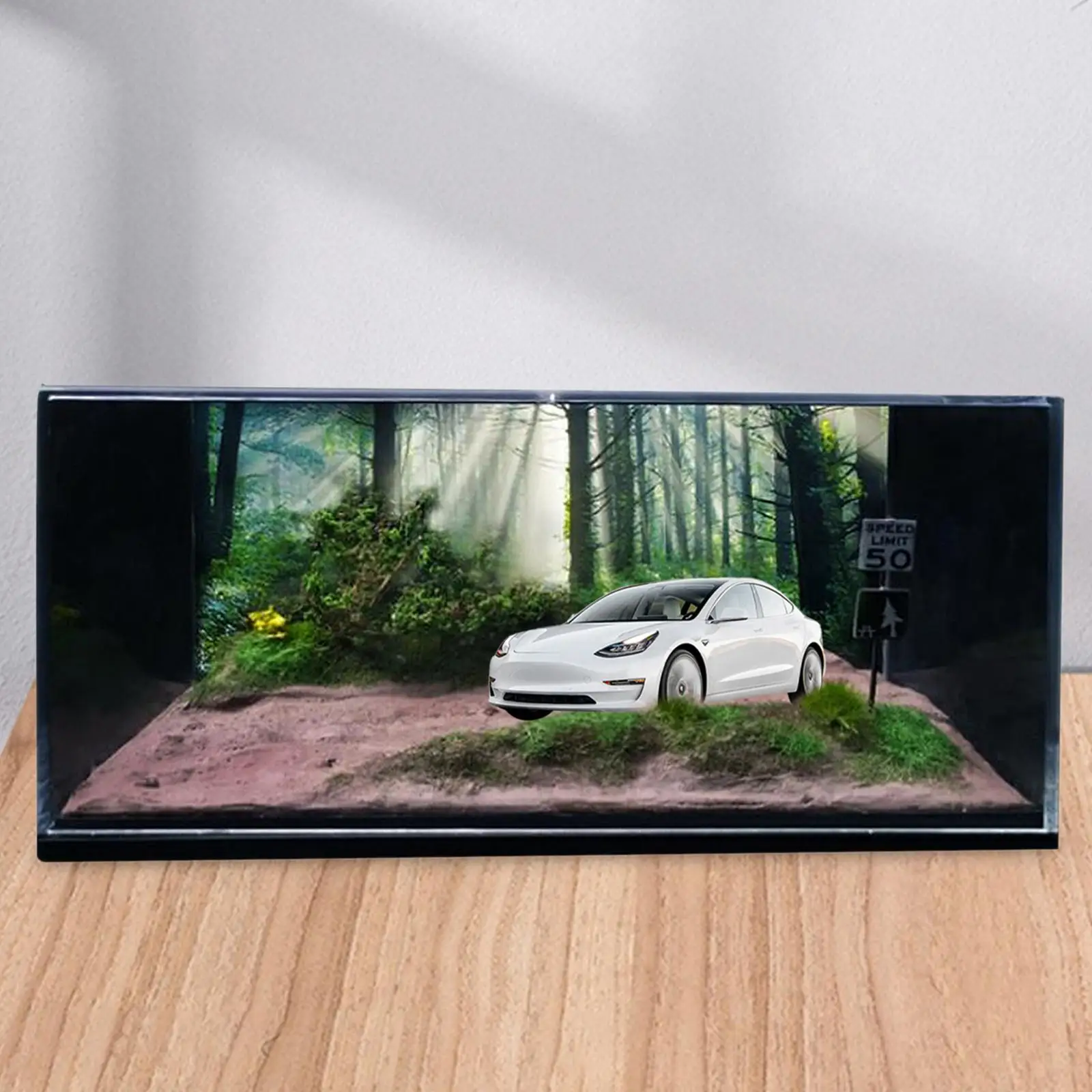 1/64 Model Car Scene Backdrop Model Toy DIY Model Background Forest Country Road Scene for Diecast Car Action Figures Decor