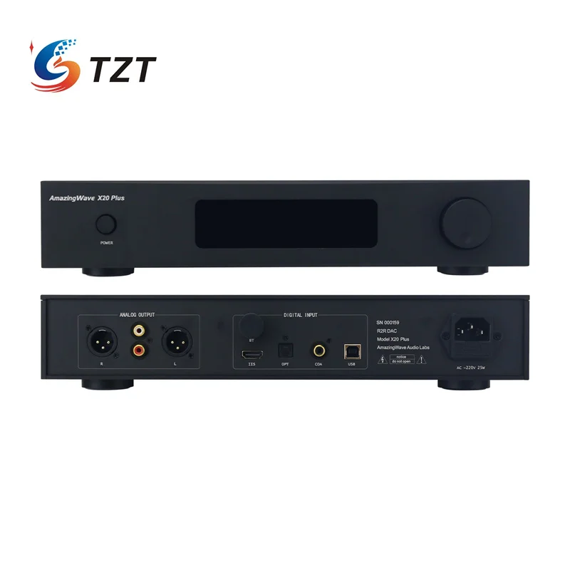 TZT 어메이징웨이브 X20 프로 R2R USB DAC 디지털 오디오 디코더 프리앰프, 디지털 볼륨 컨트롤 및 OLED 포함
