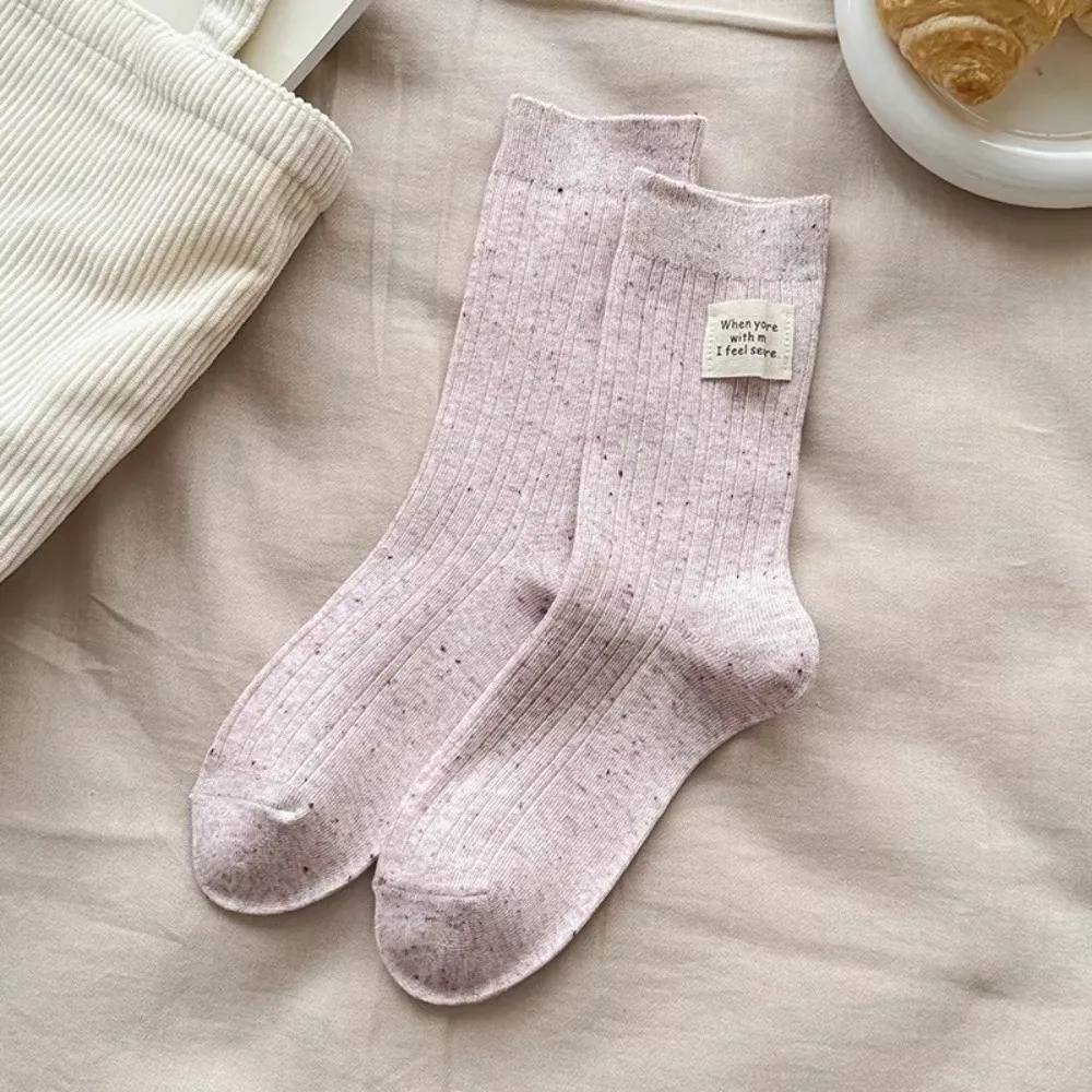 Breathable Cotton Crew Socks for Women Korean Style
