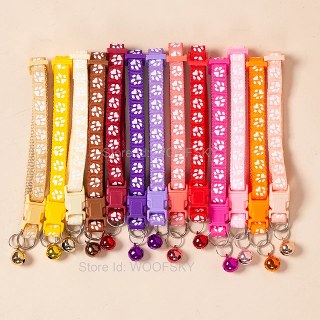 10pcs Colorful Pet Collars with  Bell 23 Different Colors Manufacturers Wholesale Directly Puppy Cat Collar 4