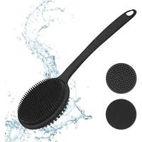Silicone Back Scrubber for Shower, Bath Body Brush with Long Handle,Double Sided Shower Brush for Shower Exfoliating and Massage 1