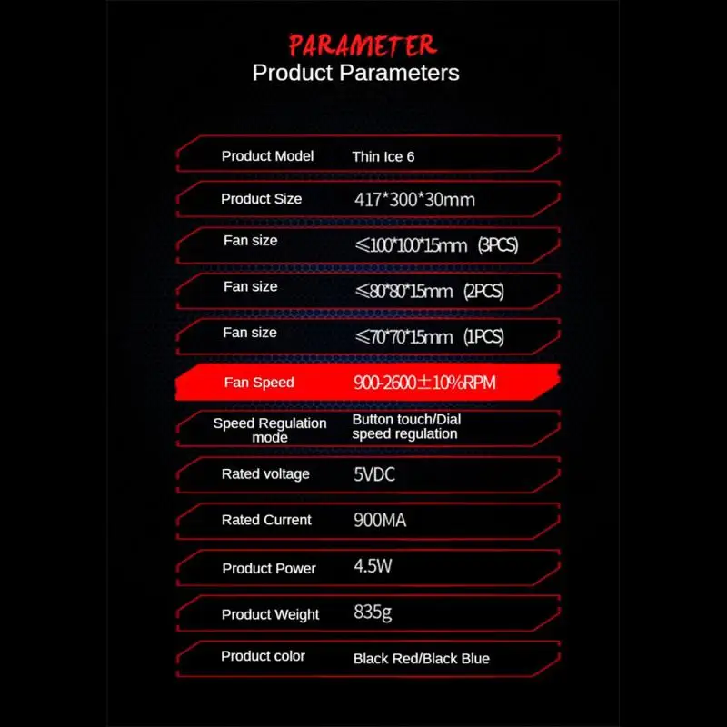 쿨콜드 노트북 쿨러, 6 팬 노트북 쿨링 패드, 2 USB 포트, LED 스크린, 14-17 인치 게임용 노트북 쿨러 스탠드, 2600RPM