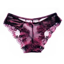 

Low-waist French underwear women's comfortable ultra-thin gauze transparent ladies briefs lace bow Women Lace Panties Sexy
