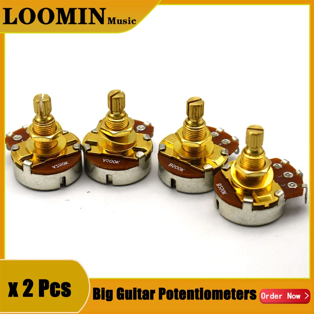 Guitar Potentiometers 2 Pcs 18MM A500K B500K A250K B250K For Guitar Parts guitar potentiometer