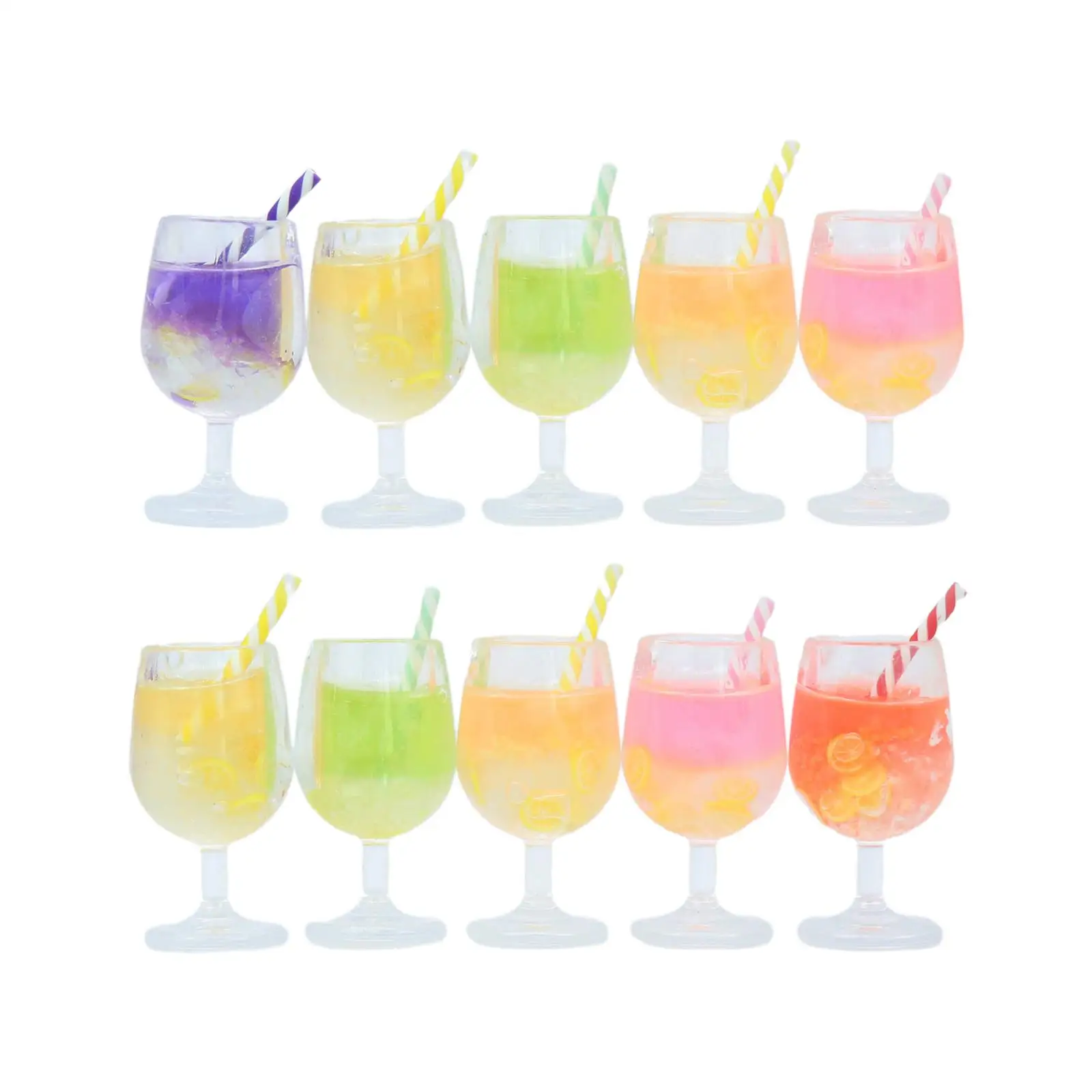 10 Pieces 1:12 Bottle Charms Simulated Juice Adornment Toy for Miniature Scene Accessories Architectural Micro Landscape Layout