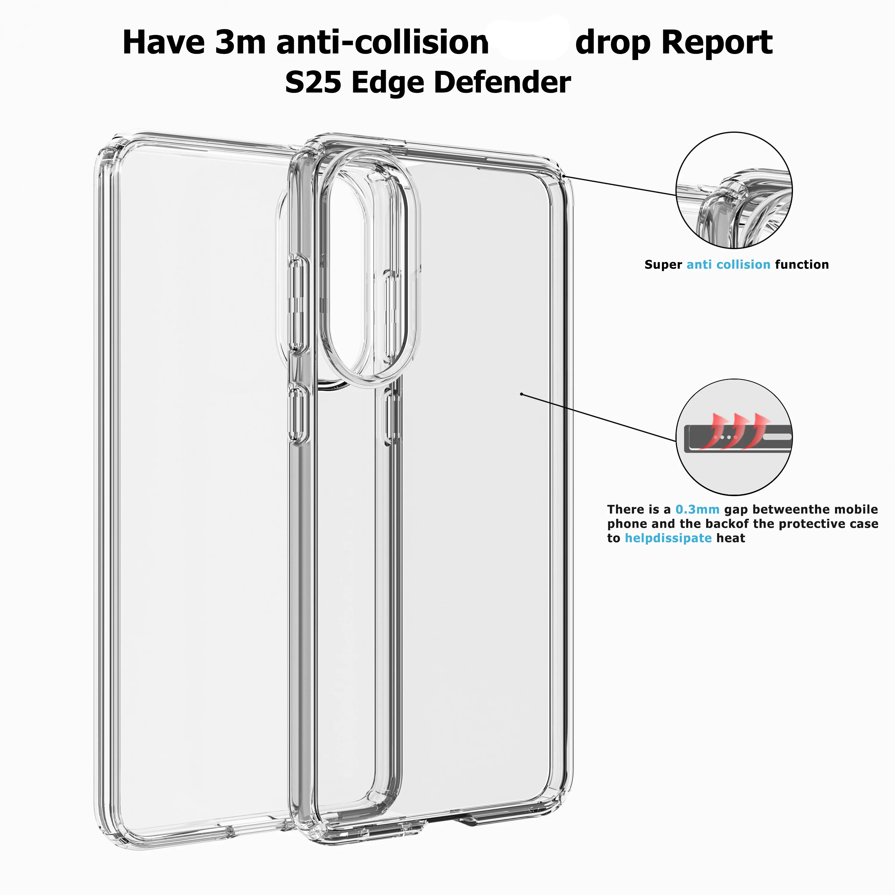 Glitter Clear Anti-Yellowing Phone Case Cover