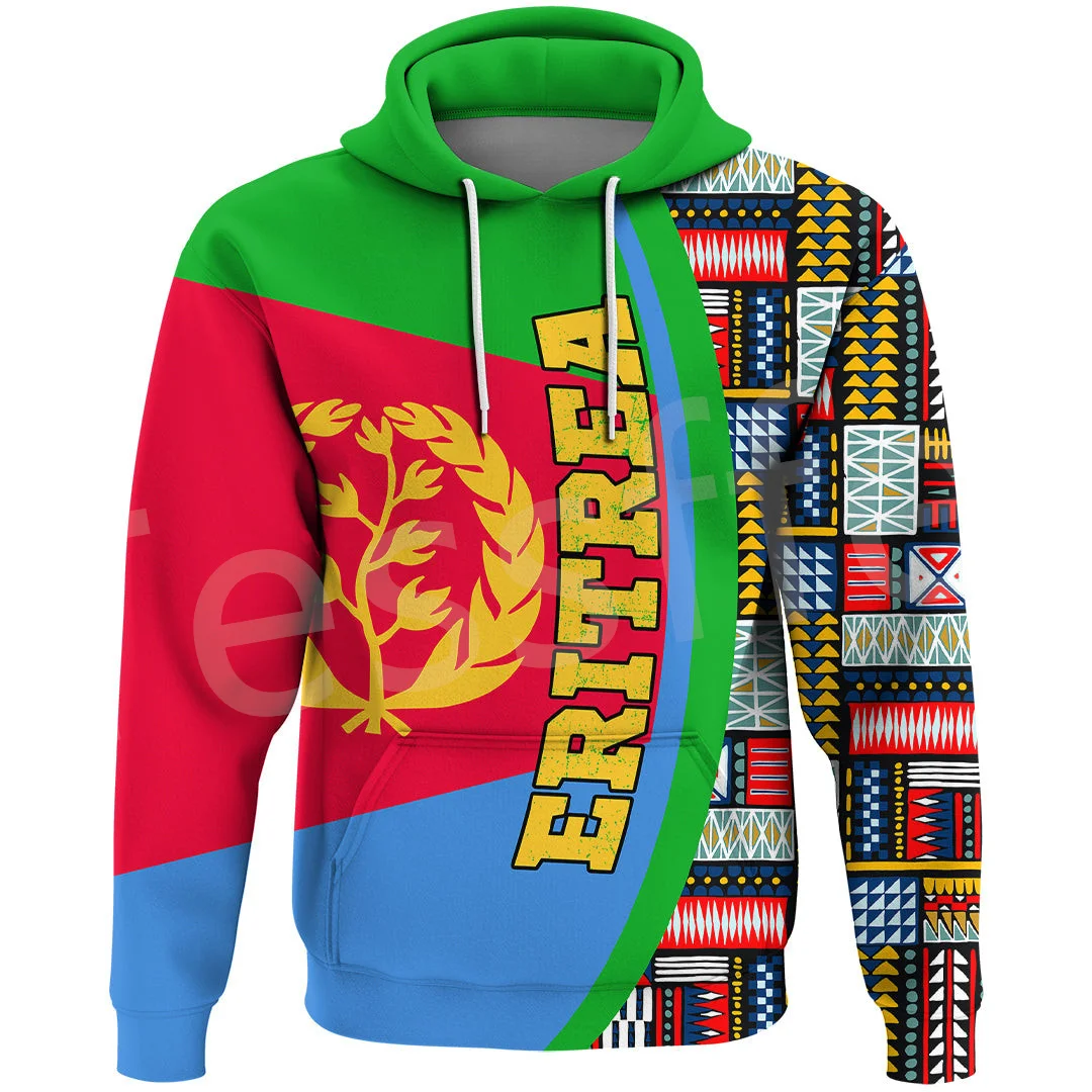 Black History Africa Country Eritrea Colorful Retro Streetwear Tracksuit 3DPrint Men/Women Unisex Casual Funny Jacket Hoodies 3A