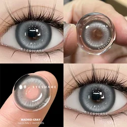 Vibrant Color Contact Lenses - Blue, Purple, Pink & Red Cosplay Collection (Yearly) (MADRID - GRAY)