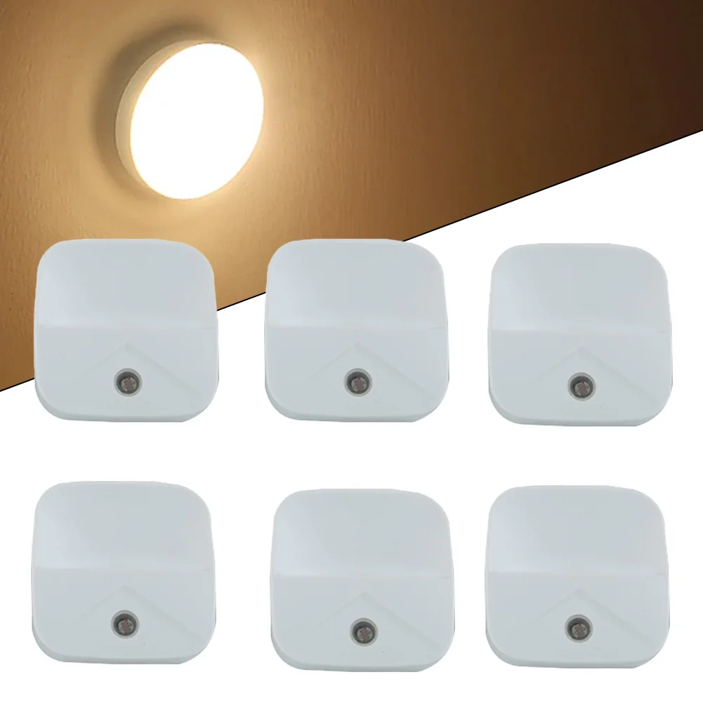 

6pcs Bedroom LED Night Light Intelligent Light Control Plug-In Inductance Response Light Book Lights Reading Eye Protection Lamp