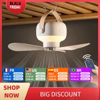 1 wireless bracket ceiling fan remote control with night light function outdoor camping portable wireless ceiling fan USB fan 1