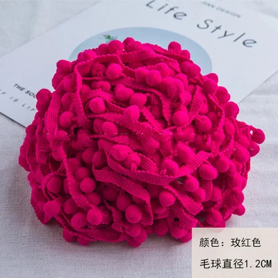 Vibrant Mini Pom Pom Lace Trim for Creative DIY Projects