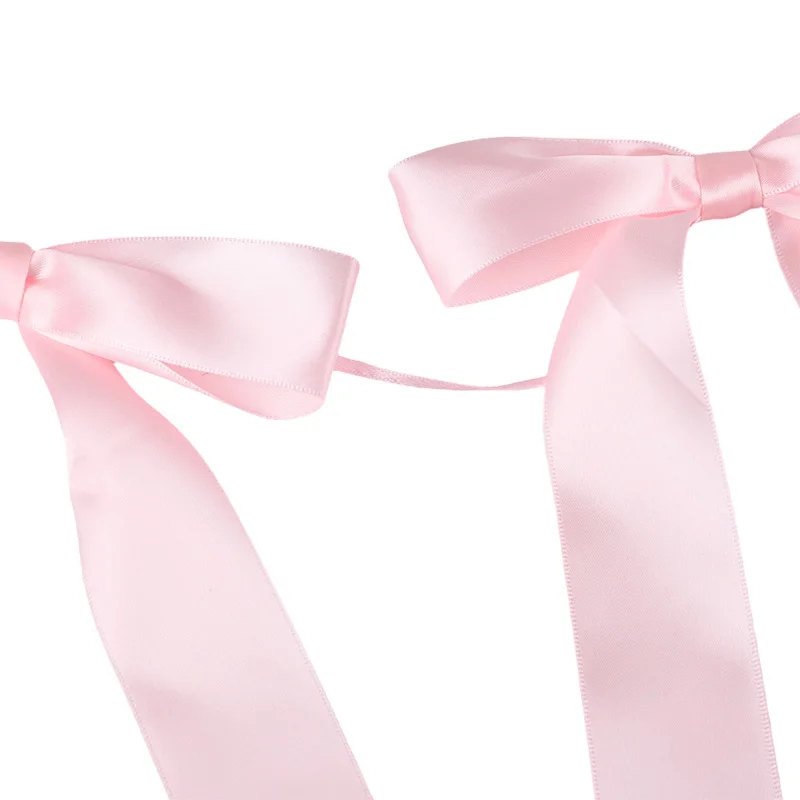 1 Set Rosa Schleifenband Hängende Girlande für Kindergeburtstag Hochzeit Babyparty Dekoration Weihnachten Satinband Heimdekoration – Detail 9